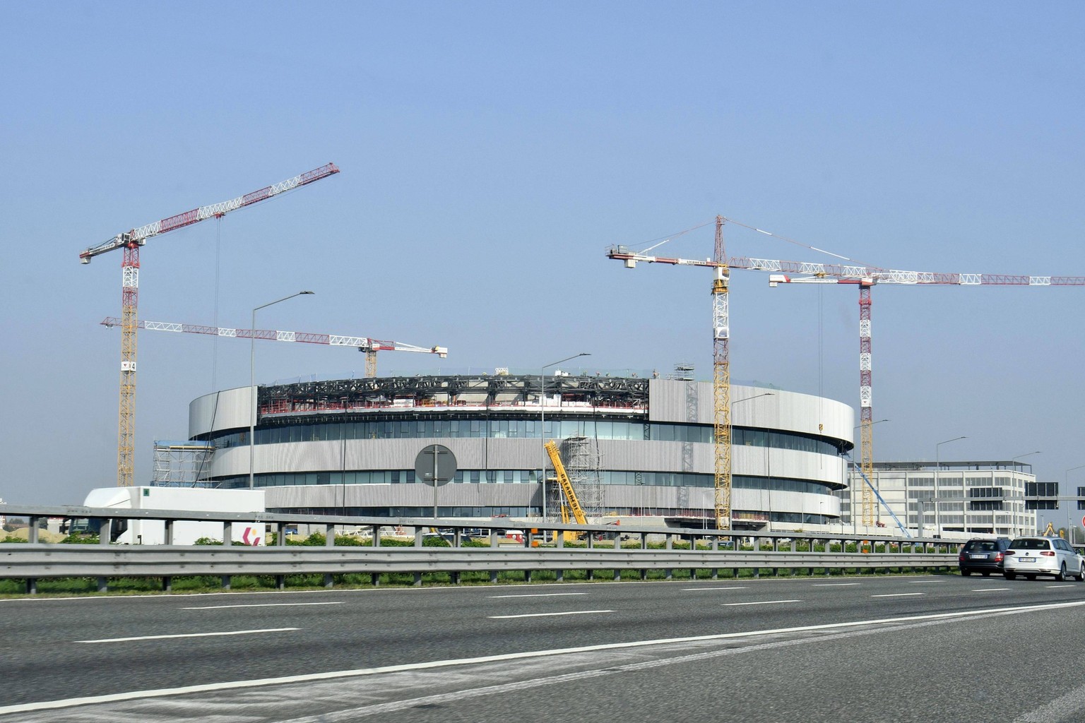 Milan-Cortina Winter Olympics Photo taken on Oct. 18, 2025, shows the Milano Santagiulia Ice hockey, Eishockey Arena under construction, which will host the ice hockey competitions during the 2026 Mil ...