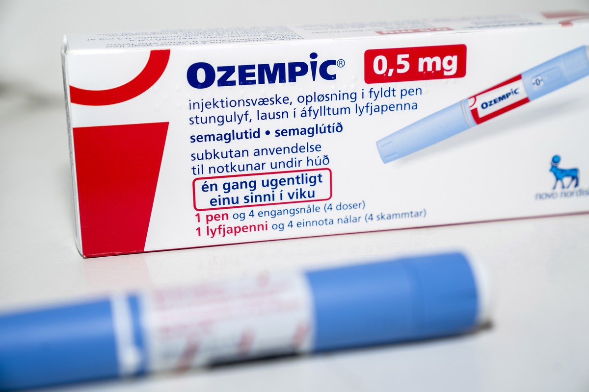 epa10538866 A package of prescribtion drug Ozempic by Novo Nordisk sits on a table in Copenhagen, Denmark, 23 March 2023. US celebrities have credited their weight loss to the FDA-approved medications ...