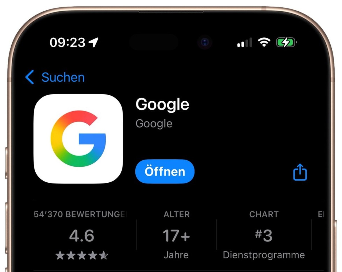 Das neue Google-Logo (iPhone)