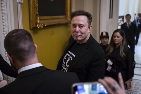Elon Musk leaves after meeting with Senate Republicans, at the Capitol in Washington, Wednesday, March 5, 2025. (AP Photo/Ben Curtis)
Congress Trump DOGE