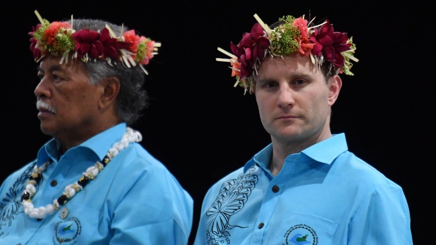 PACIFIC ISLANDS FORUM TUVALU, Australia s Minister for International Development Alex Hawke at the official opening of the Pacific Islands Forum in Funafuti, Tuvalu, Tuesday, August 13, 2019. ( !ACHTU ...