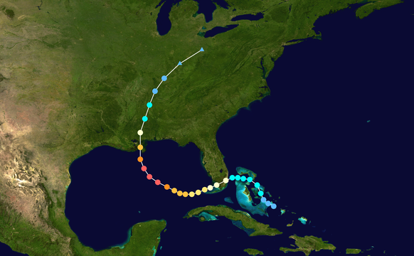 Bahn des Hurrikans Katrina, 2005
https://de.wikipedia.org/wiki/Hurrikan_Katrina#/media/Datei:Katrina_2005_track.png