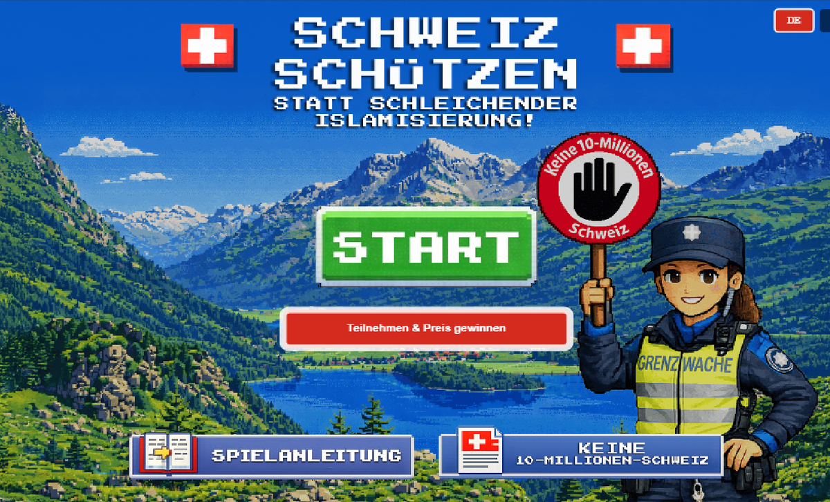 Die Grenzwächterin ist offline: Das Islamisierungs-Spiel des Egerkinger Komitees kann aktuell nicht mehr gespielt werden.