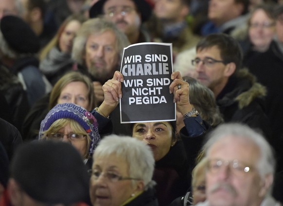 Demonstranten in Düsseldorf.