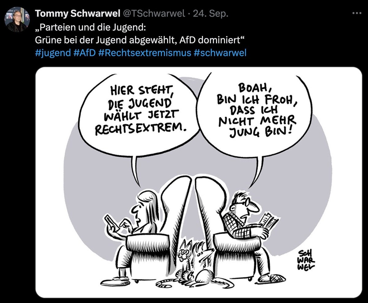 Karikatur zu Rechtsrutsch in Deutschland