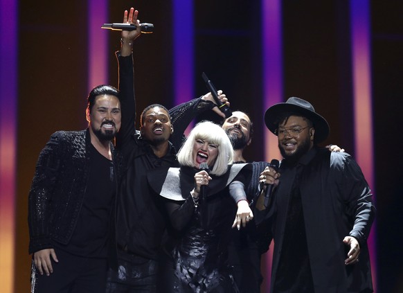 Equinox from Bulgaria performs the song &#039;Bones&#039; in Lisbon, Portugal, Tuesday, May 8, 2018 during the first semi-final for the Eurovision Song Contest. The Eurovision Song Contest semi-finals ...