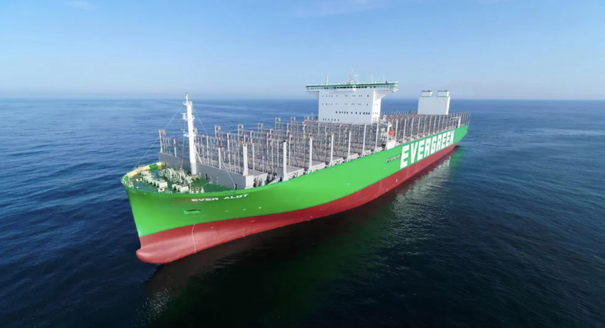 Der Mega-Frachter Ever Alot hat Platz für 24'000 übereinander gestapelte Container.