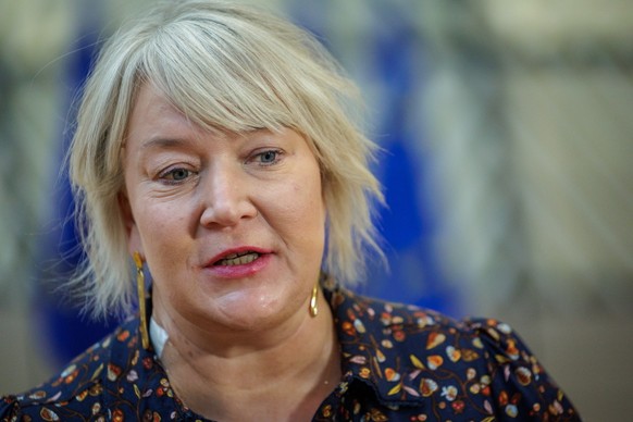 epa12416312 Christina Egelund, Minister of Higher Education and Science of Denmark, arrives on the second day of the European Competitiveness Council on Research in Brussels, Belgium, 30 September 202 ...
