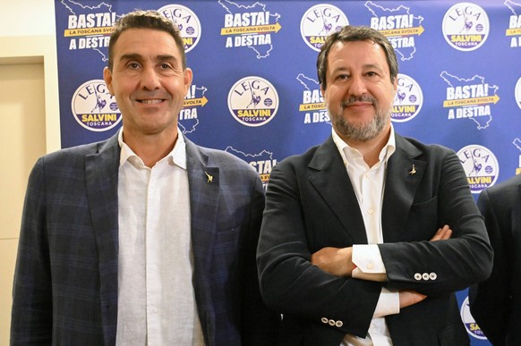 Presentation of the lists for the regional candidates of the Lega party Lega party secretary Matteo Salvini and deputy secretary Roberto Vannacci present the candidate lists for the upcoming Tuscan re ...