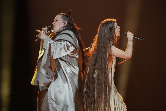 alyona alyona &amp; Jerry Heil of Ukraine performs the song Teresa &amp; Maria during the dress rehearsal for the first semifinal at the Eurovision Song Contest in Malmo, Sweden, Monday, May 6, 2024.  ...