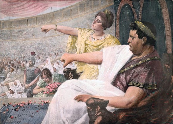 Leben oder Sterben? Im Amphitheater manifestierte sich die Macht des römischen Kaisers in einer einzigen Handbewegung. Wie hier Nero auf einem Gemälde aus dem Jahr 1900.