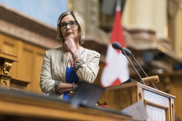 Maya Graf, GP-BL, hoert einer Frage zu, an der Herbstsession der Eidgenoessischen Raete, am Dienstag, 11. September 2018 im Nationalrat in Bern. (KEYSTONE/Alessandro della Valle)