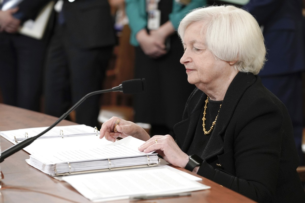 Treasury Secretary Janet Yellen testifies during a House Ways and Means committee hearing on President Joe Biden's fiscal year 2024 budget request, Friday, March 10, 2023, on Capitol Hill in Wash ...