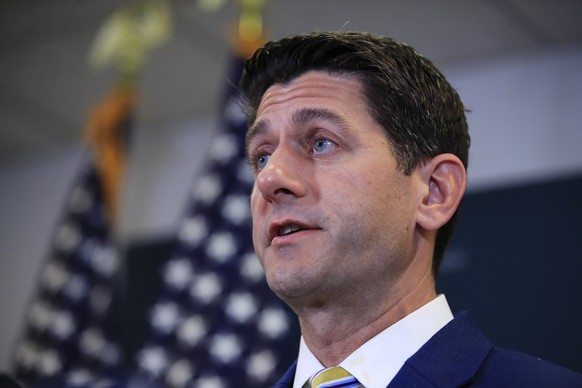 House Speaker Paul Ryan of Wis., speaks following a House Republican Conference meeting on Capitol Hill in Washington, Wednesday, July 11. (AP Photo/Manuel Balce Ceneta)
