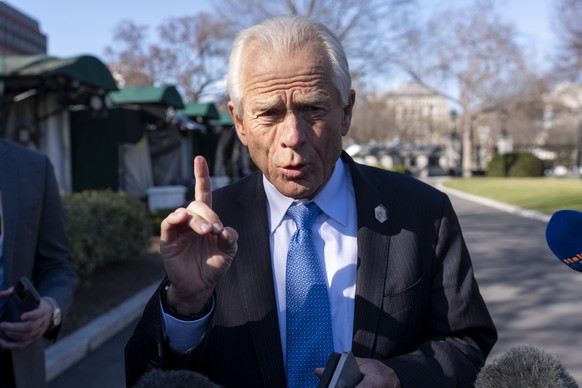 White House trade counselor Peter Navarro speaks with reporters at the White House, Tuesday, March 11, 2025, in Washington. (AP Photo/Alex Brandon)
Peter Navarro