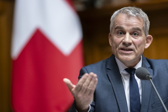 Nach 115 Votantinnen und Votanten spricht Bundesrat Beat Jans zur Volksinitiative &quot;Keine 10-Millionen-Schweiz! (Nachhaltigkeitsinitiative)&quot;, an der Herbstsession der Eidgenoessischen Raete,  ...
