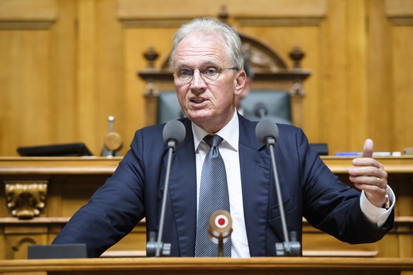 Hans-Ulrich Bigler, FDP-ZH, spricht waehrend der herbstsession der Eidgenoessischen Raete, am Montag, 16. September 2019 im Nationalrat in Bern. (KEYSTONE/Anthony Anex)