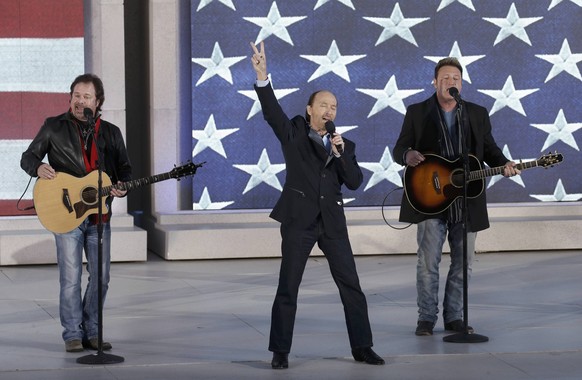 Lee Greenwood performs with the Frontmen of Country during the &quot;Make America Great Again! Welcome Celebration&quot; at the Lincoln Memorial on the eve the inauguration of President-elect Donald T ...