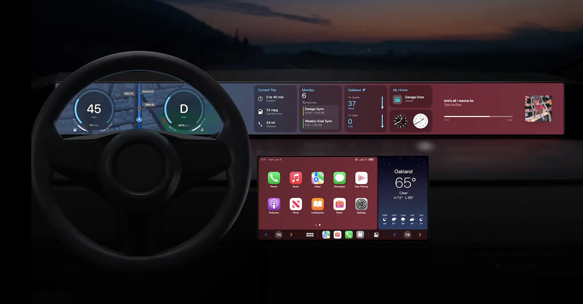 Vorschau auf die neue Cockpit-Software von Apple.