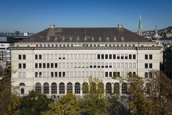 The facade of the Swiss National Bank (SNB) in Zurich, Switzerland, on Thursday, September 22, 2022. (KEYSTONE/Michael Buholzer).