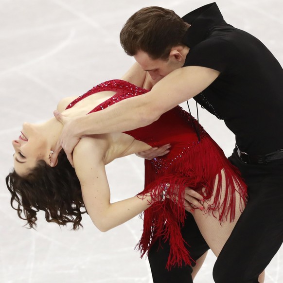 epa06541512 Natalia Kaliszek and Maksym Spodyriev of Poland compete in the Ice Dance Short Dance of the Figure Skating competition at the Gangneung Ice Arena during the PyeongChang 2018 Olympic Games, ...