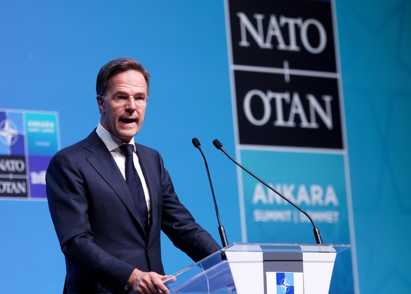 epaselect epa13098031 NATO Secretary General Mark Rutte speaks during a press conference at the 2026 NATO Summit in Ankara, Turkey, 08 July 2026. The NATO Summit takes place from 07-08 July. EPA/GEORG ...