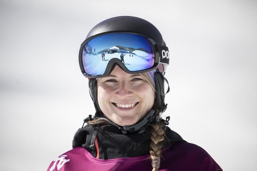 epa09798260 Romy Tschopp of Switzerland poses during a training session at the Genting Snow Park in Zhangjiakou, China, 03 March 2022, just a day before the start of the Beijing 2022 Paralympic Winter ...