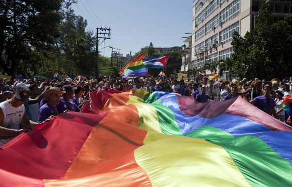 Friedliche Anti-Homophobie-Demonstration in Havanna, Cuba.