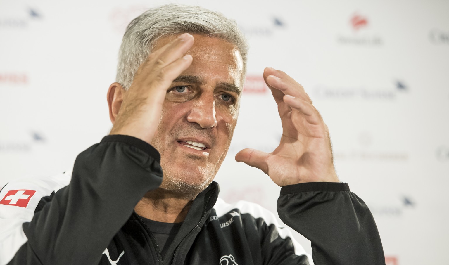 Swiss head coach Vladimir Petkovic, speaks during a press conference of the Swiss soccer national team, at the Stadium Maladiere, in Neuchatel, Switzerland, Wednesday, May 31, 2017. Switzerland will p ...