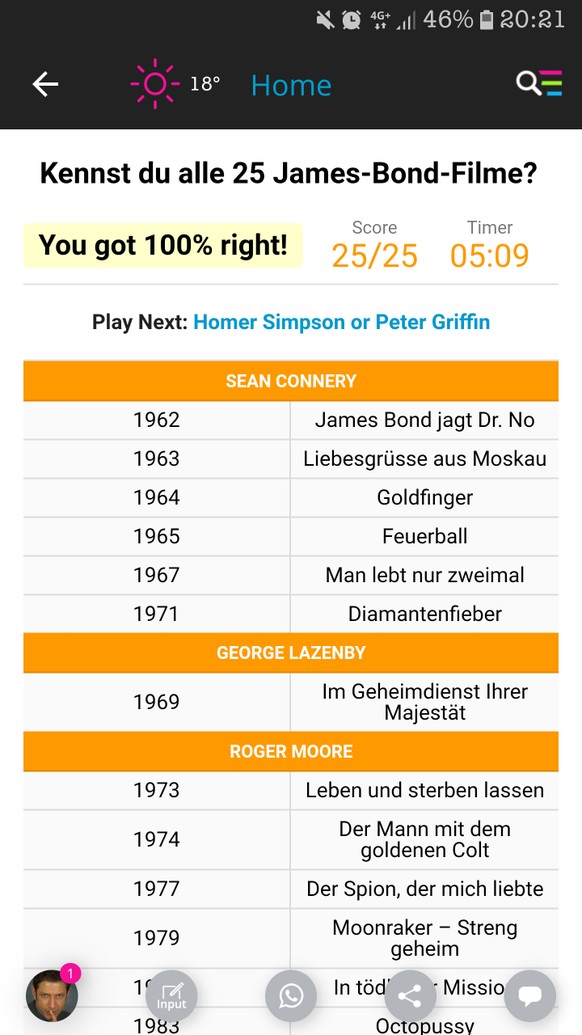 Kennst du alle 25 Filme mit James Bond oder bist du eine Doppel-Null?
Ja ich bin fan.