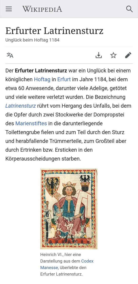 Schnell, bevor alles weg ist! PICDUMP!\nUnd damit wir auch heute was RICHTIGES gelernt haben, der random Wiki-Eintrag des Tages: