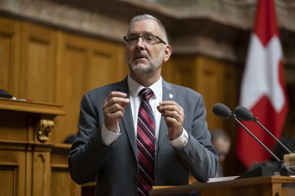 Hans-Peter Portmann, FDP-ZH, spricht waehrend der Fruehlingssession der Eidgenoessischen Raete, am Dienstag, 14. Maerz 2023 im Nationalrat in Bern. (KEYSTONE/Anthony Anex)