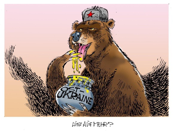 33 Karikaturen, die perfekt zeigen, wie sich Putin in der Ukraine verzockt hat\nWenn man den Hals nicht voll genug kriegt.