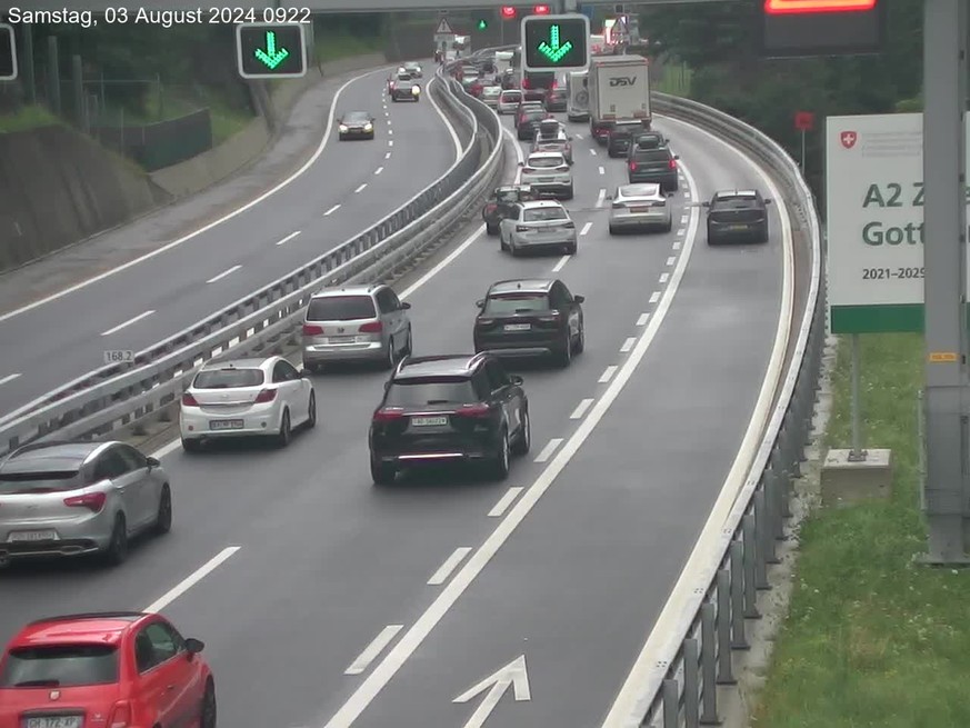 Gotthard-Stau am 3. August 2024