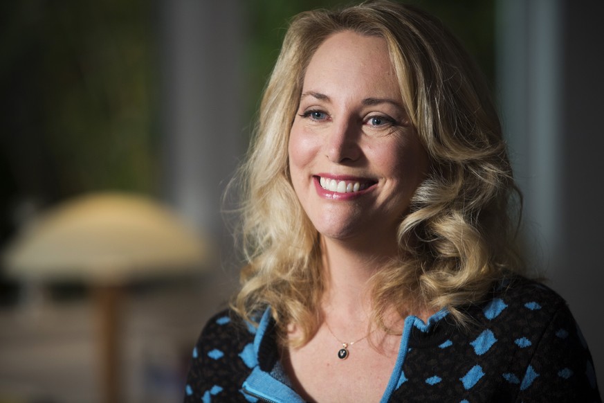 In this undated photo provided by PBS, former United States CIA Operations Officer, Valerie Plame, who is also known by her married name, Valerie Wilson, is interviewed on the set of "Makers: Wom ...