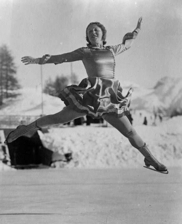 A treat for London . Miss Fritzi Burger , the famous skater , who was runner up in the Olympic , World s and European Champion , at practice in the rink at St Moritz . 19 January 1933 Switzerland PUBL ...