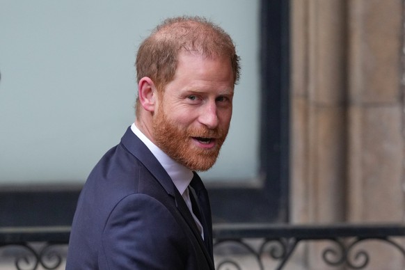 Britain's Prince Harry arrives at London's High Court to lead a group, including Elton John and Elizabeth Hurley, accusing the Daily Mail's publisher of privacy invasion through unlawfu ...