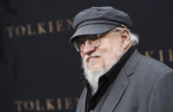 FILE - In this May 8, 2019, file photo, author George R.R. Martin poses at the premiere of the film &quot;Tolkien,&quot; at the Regency Village Theatre in Los Angeles. The &quot;Game of Thrones&quot;  ...