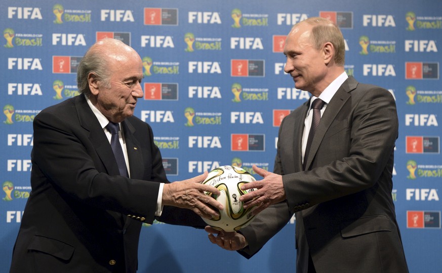 Treffen zwischen Joseph Blatter und Wladimir Putin im Rahmen der WM-Vergabe 2018 nach Russland.