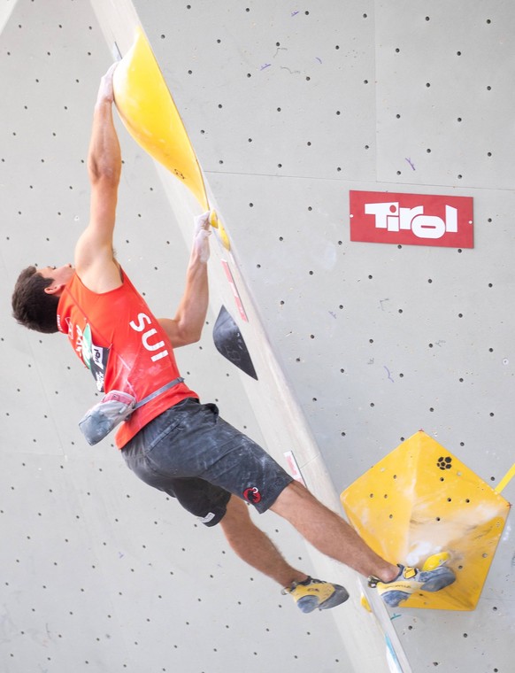 AUT, IFSC, Kletter WM Innsbruck 2018 12.09.2018, Kletterzentrum, Innsbruck, AUT, IFSC, Kletter WM Innsbruck 2018, Qualifikation, Boulder, Herren, im Bild Sascha Lehmann (SUI) // Sascha Lehmann of Swit ...
