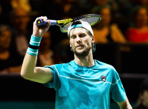 epa06537444 Andreas Seppi of Italy reacts during his semi final match against Roger Federer of Switzerland at the ABN Amro World Tennis Tournament in Rotterdam, Netherlands, 17 February 2018. EPA/KOEN ...