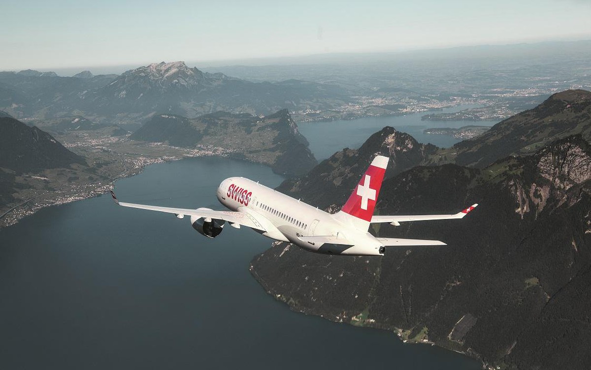 Ein seltener Anblick im Jahr 2020: Ein Swiss-Flieger in der Luft.