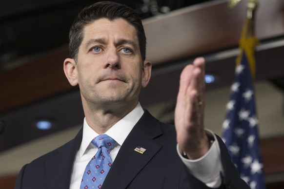 epa05989793 US Speaker of the House Paul Ryan holds his weekly news conference on Capitol Hill in Washington, DC, USA, 25 May 2017. Speaker Ryan said that the Republican House candidate in Montana who ...