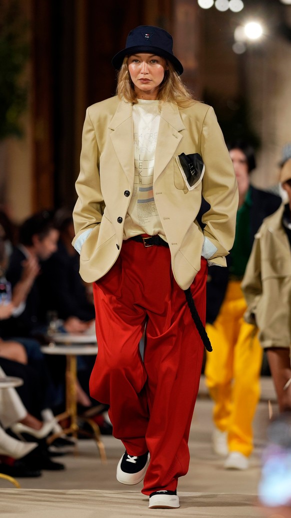 Gigi Hadid walks the runway during the Tommy Hilfiger/Summer 2027 presentation as part of New York Fashion Week on Thursday, Sept. 10, 2026, in New York. (Photo by Charles Sykes/Invision/AP)
Gigi Hadi ...