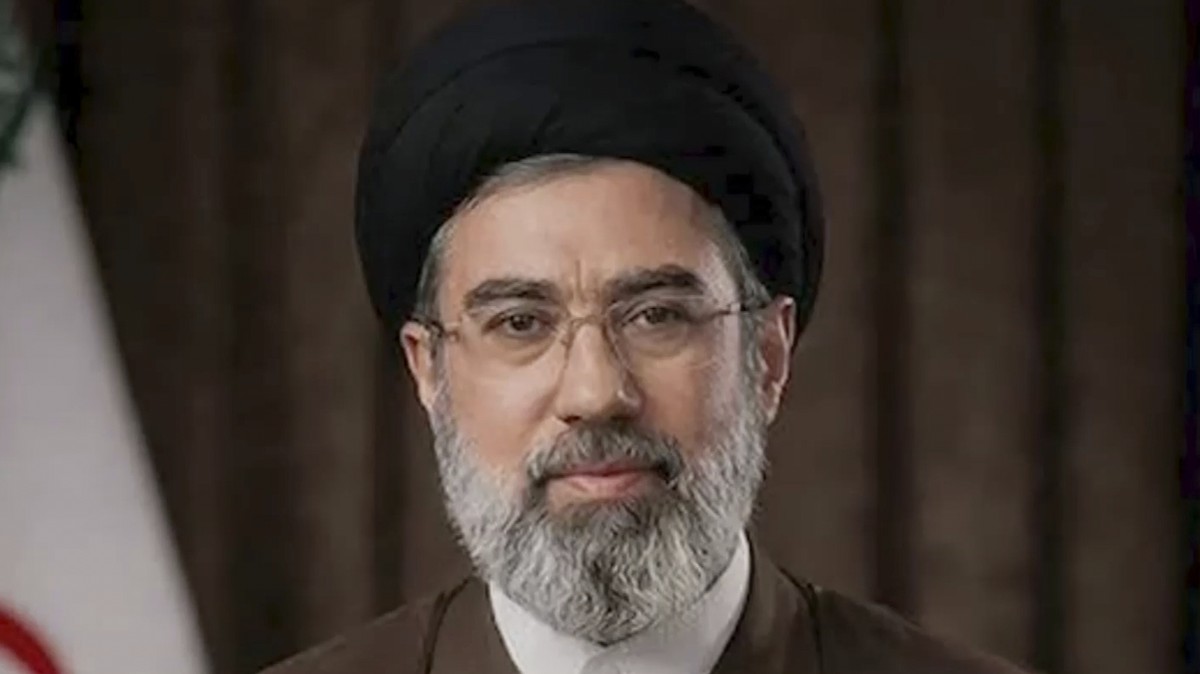 This image taken from video provided by Iran state TV shows Mojtaba Khamenei, a son of Iran's slain supreme leader, who has been named as the Islamic Republic's next ruler, authorities annou ...