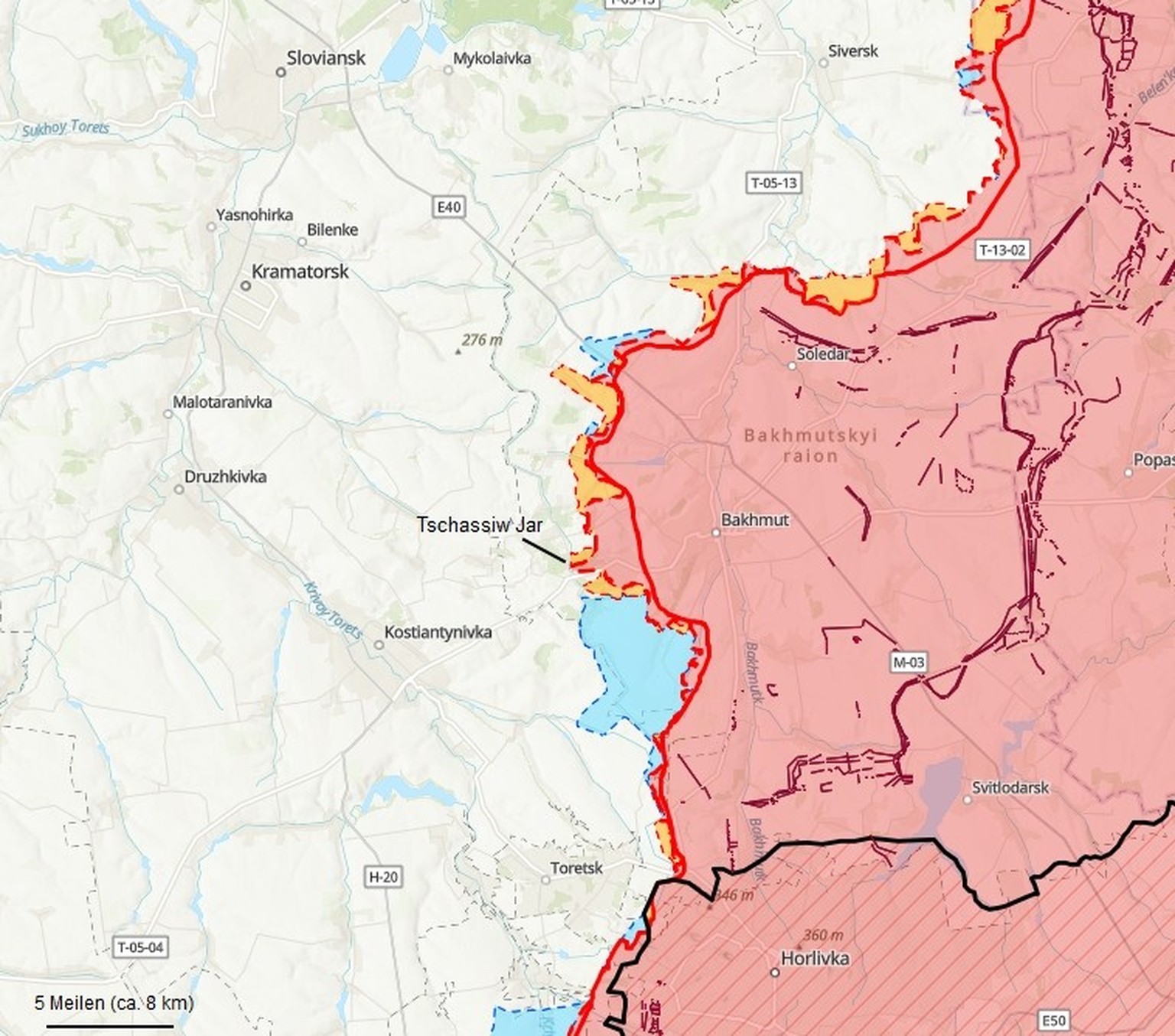 Frontabschnitt Tschassiw Jar, 3. Mai 2024
https://storymaps.arcgis.com/stories/36a7f6a6f5a9448496de641cf64bd375