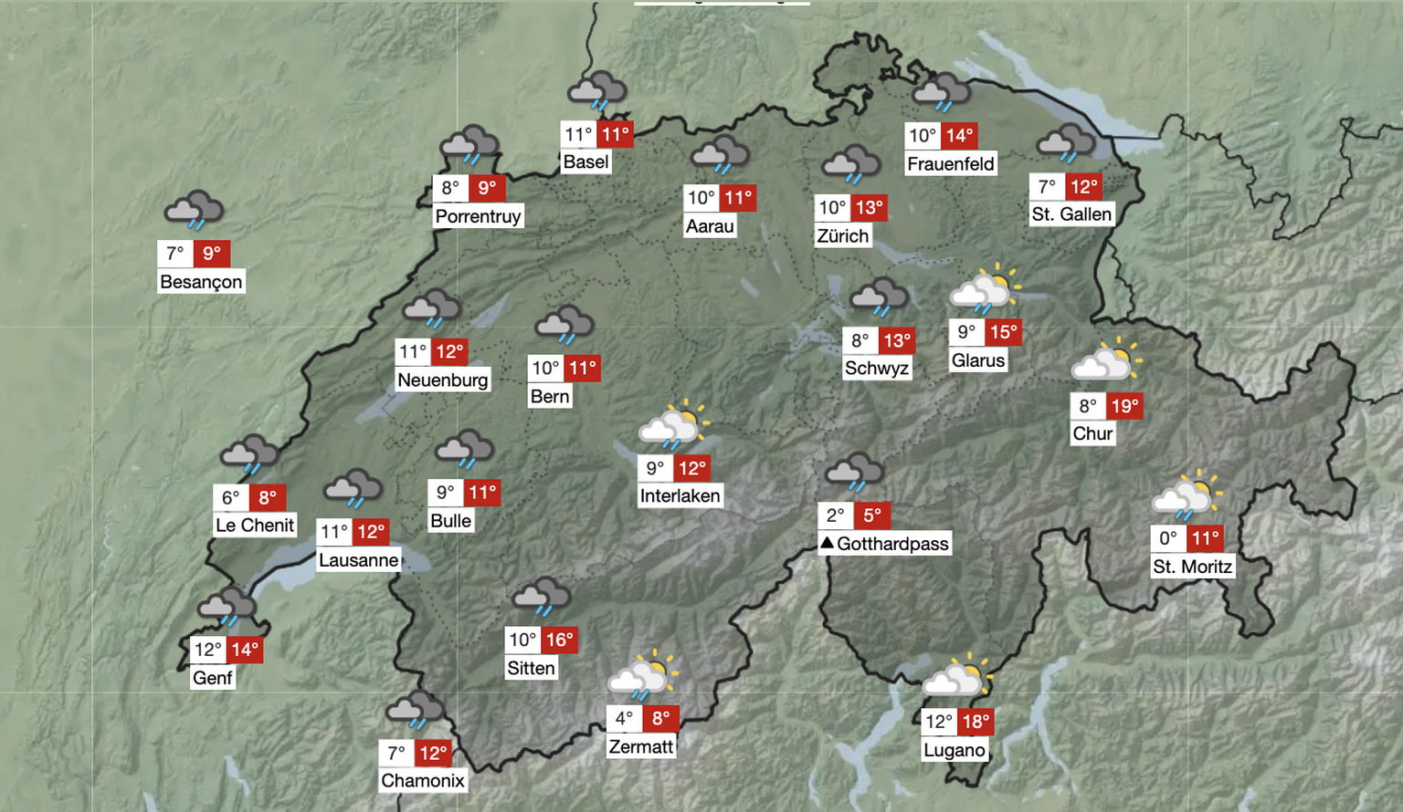 Wetter Schweiz: Am Sonntag kommt der Saharastaub und damit der Blutregen.