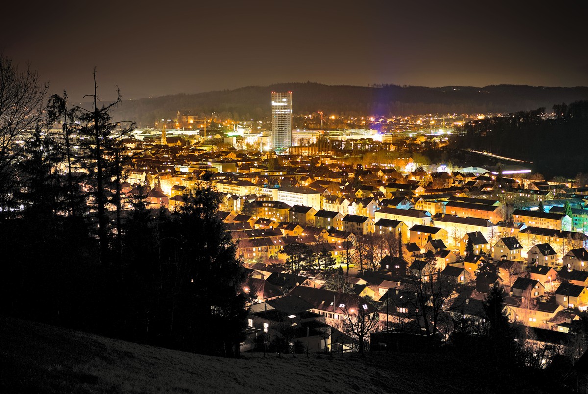 Blick von der Weinbergstrasse auf Winterthur