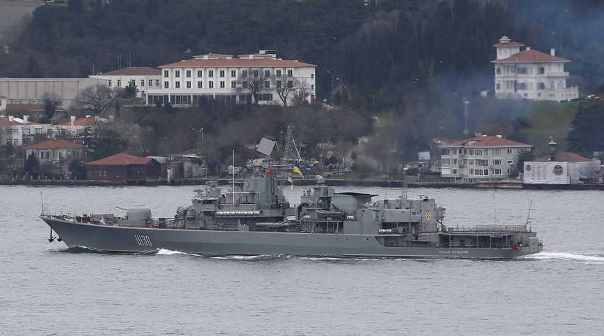 «Hetman Sagaidatschni», das Flaggschiff der ukrainischen Flotte im März in Istanbul&nbsp;