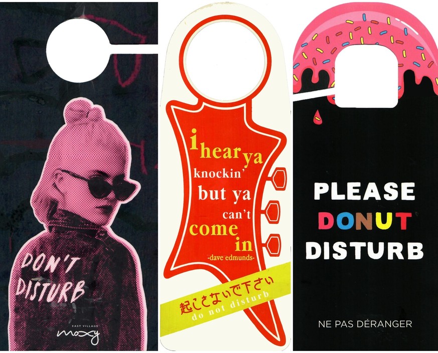 "Do Not Disturb” signs from hotels around the world, painstakingly put together by collector Eduardo Flores of Turin, Italy.
https://www.flickr.com/photos/11068524@N04/